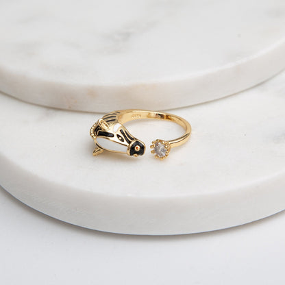 Zebra Crystal Ring