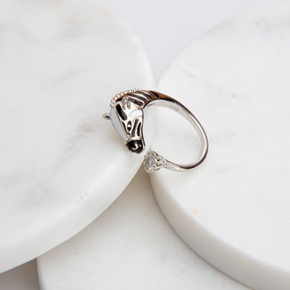 Zebra Crystal Ring