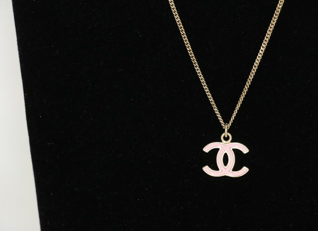 Chanel B11C Enamel Light Pink CC Adjustable Buckle Long Necklace
