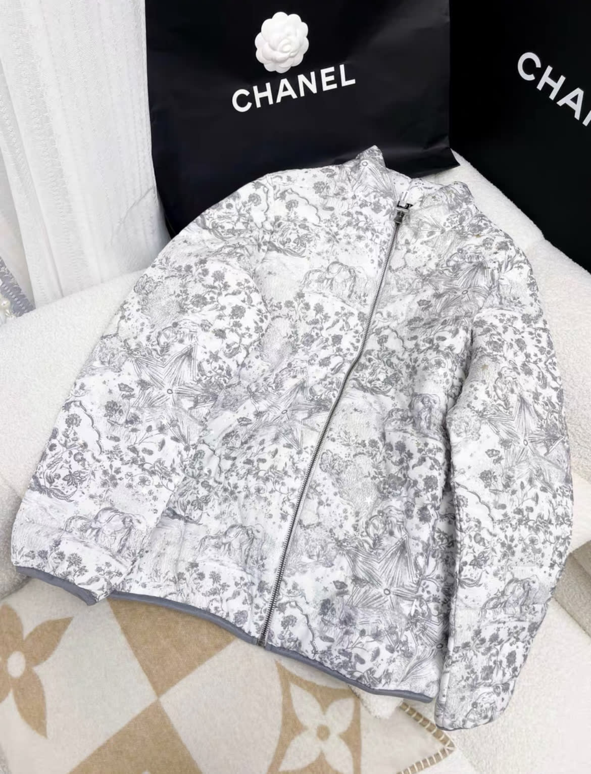 Dior Silver Print Cotton Jacket
